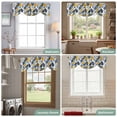 thumbnail image 6 of Tie Up Valances for Windows, Tropical Leaf Adjustable Valance Curtains Window Treatment for Living Room, Orange Blue Palm Plants Summer Pastoral Rod Pocket Kitchen Curtains & Drapes 42x12 Inch, 6 of 9
