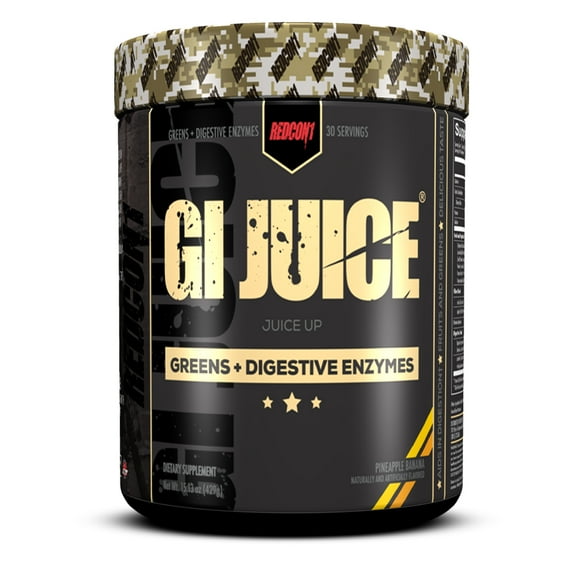 Redcon1, GI Juice, Digestive Enzymes, Pineapple Banana, Powder, 30 Servings