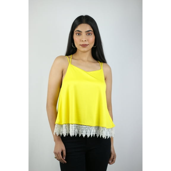 Artyska Women's Loose Fit Strapy Camisole Tank Top With Lace