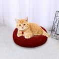 thumbnail image 5 of SLYNSHome Calming Dog & Cat Bed,Anti-Anxiety Donut Warming Cozy Soft Round Bed Fluffy Faux Fur Plush Cushion Bed for Small Medium Dogs and Cats - Watermelon Red, 5 of 5