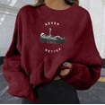 thumbnail image 1 of Puntoco Mujeres Moda Casual Estampado Cuello Redondo Suelto Manga Larga Tops Cortos Blusa Sin Capucha Sudaderas Puntoco Puntoco-297, 1 of 8