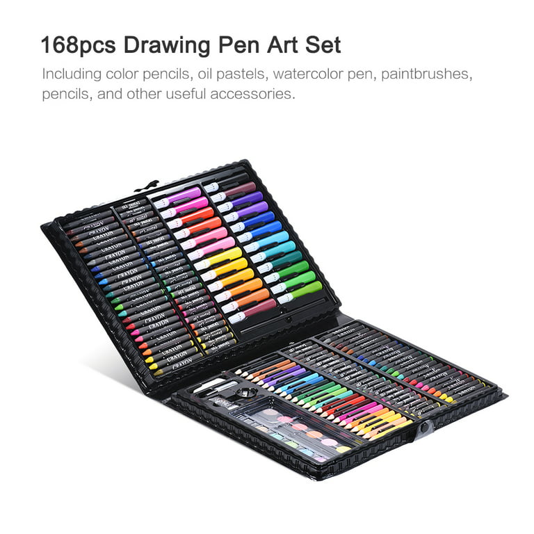 Art Supplies, 151 Piece Drawing Art kit, Gifts Art Set Case with Double  Sided Trifold Easel, Includes Oil Pastels, Crayons, Colored Pencils