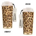 thumbnail image 2 of Stainless Steel Coffee Cup 7.7×2.6×3.5in Tapered Design Nylon Woven Wrist Strap Portable Durable Cup Bottom With Non-Slip Sticker Leopard Skin Print Style Firebrick_4, 2 of 8