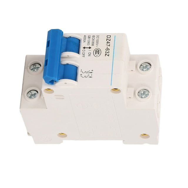 Home Protection Air Switch, DIN Rail Mount PC Casing Sensitive Mini Circuit Breaker DC 1000V 4000A Breaking Capacity For Power System 32A,63A