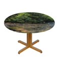 thumbnail image 3 of Orinice Trees Rocks River Round Table Cover Stain Resistant Washable Indoor Outdoor Tablecloth Kitchen Dining Wedding Parties Picnic Farmhouse 100% Polyester Fiber 46-50, 3 of 8
