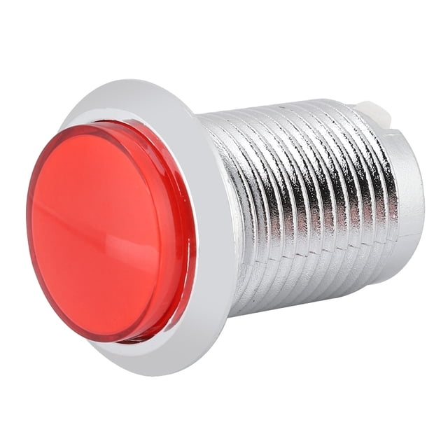 Button 32mm Game Machine Small Round Plating Button Replacement With LightRed