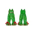 thumbnail image 2 of Loicainy Toddler Kids Girl Christmas Overalls 6 12 18 24 Months 2T 3T 4T 5T Letter Embroidery Flared Suspender Pants Jumpsuit, 2 of 9