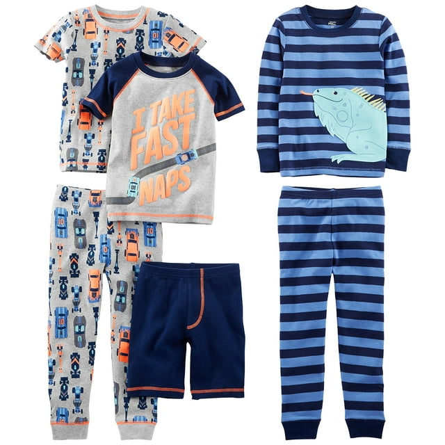 Conjunto de pijama Simple Joys by Carter's Boys, 6 piezas, algodón 5T