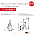 thumbnail image 5 of Hailo Folding 4 Step Non-Slip Ladder for Home & Kitchen, L100, Silver/Black, 5 of 12