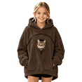 thumbnail image 2 of Kids Girls Boys Cat Pouch Hoodie Kangaroo Pocket Oversized Pet Carrier Pullover Sweatshirt Soft Fleece Hoodie with Dog Pouch Animal Holder Warm Winter Hoodie Sweatshirts, 2 of 5