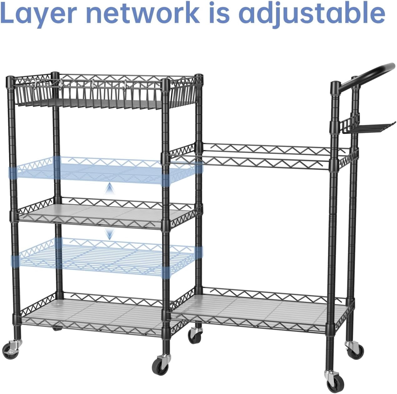 Dumbbell Rack Stand With Yoga Mat Storage, Gym Equipment Organizer, Cart With Hooks and Wheels