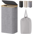 thumbnail image 1 of Cesto de ropa Lifewit de 100 litros con tapa y bolsa extraíble, color gris claro, 1 of 9