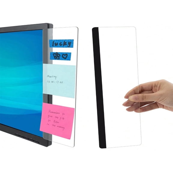 QUTETN 1pc Desktop Accessory Monitor Memo Board Computer Message Board Office Supplies Memo Pad Holder Home Office Decor For Men And Women (Right Side)