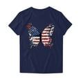 thumbnail image 4 of Fartey Women's 4th of July Shirt Patriotic American Flag Short Sleeve Tops Independence Day Crew Neck Graphic Tees Memorial Day T-Shirts Navy XXL, 4 of 4