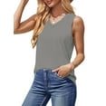 thumbnail image 4 of UVN V Neck Tank Tops for Women Summer Sleeveless Shirts Casual Tank Loose Fit Flowy Tunic Tops, 4 of 10