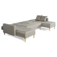 thumbnail image 3 of Sala Modular Doble Chaise Makora Marietta con Memory Foam Color Gris Claro Lino Respaldo Reclinable de 3 Posiciones, 3 of 7