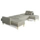 thumbnail image 3 of Sala Modular Doble Chaise Makora Marietta con Memory Foam Color Gris Claro Lino Respaldo Reclinable de 3 Posiciones, 3 of 7