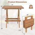 thumbnail image 3 of Costway 2 PCS Patio Folding Side Table Indonesia Teak Wood Square Slatted Tabletop Portable Picnic, 3 of 9