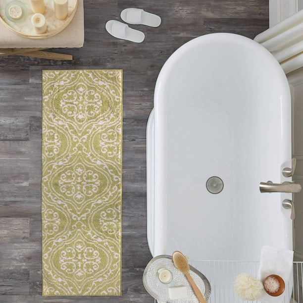Addy home Medallion collection 100 cotton Nonskid Plush Bath Runner