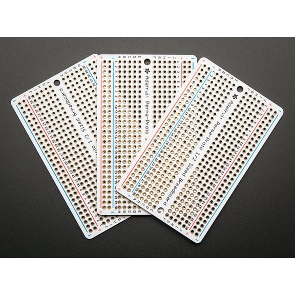 Adafruit Perma-Proto Half-sized Breadboard PCB - 3 Pack