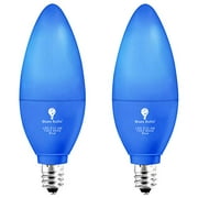 2 Pack BlueX LED Candle Blue Light Bulb - 4W (40Watt Equivalent) - E12 Base Blue LED Blue Bulb, Party Decoration, Porch, Home Lighting, Holiday Lighting, Decorative Illumination Candelabra Bulbs