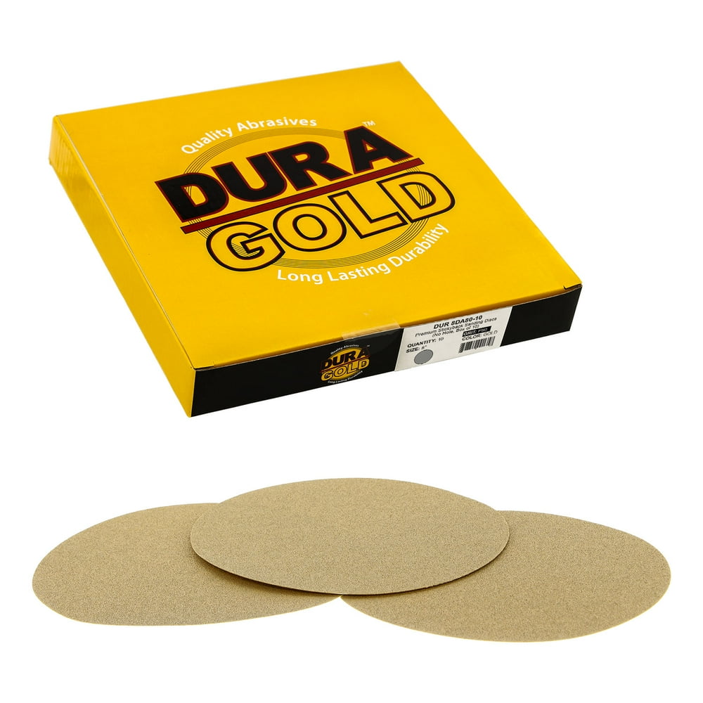 80 Grit 8" Gold PSA Self Adhesive Sanding Discs for DA Sanders Box of