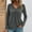 Grey, variant on Only Moment Green Long Sleeve Shirts for Women V Neck Solid Tops Corduroy Tunic Pullover S