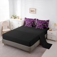 thumbnail image 3 of Homewish Spooky Skull Skeleton 7-Piece Twin Bedding,Halloween Bedding Comforter Set,Purple Rose Floral Bed Set,Black Reversible, 3 of 8