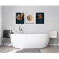 thumbnail image 4 of Gold and Blue Abstract Minimalist Geometry Boho Wall Art 3 Pieces Modern Stretched and Framed Gold Leaf Canvas Prints for Living Room Wall Decor Home Offcie Bedroom Bathroom Decor 12"x16"x3, 4 of 6