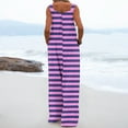 thumbnail image 7 of BLVB Women Overalls Sleeveless Striped Jumpsuits Wide Leg Bib Pants Rompers Summer Beach Outfits with Pockets, 7 of 7