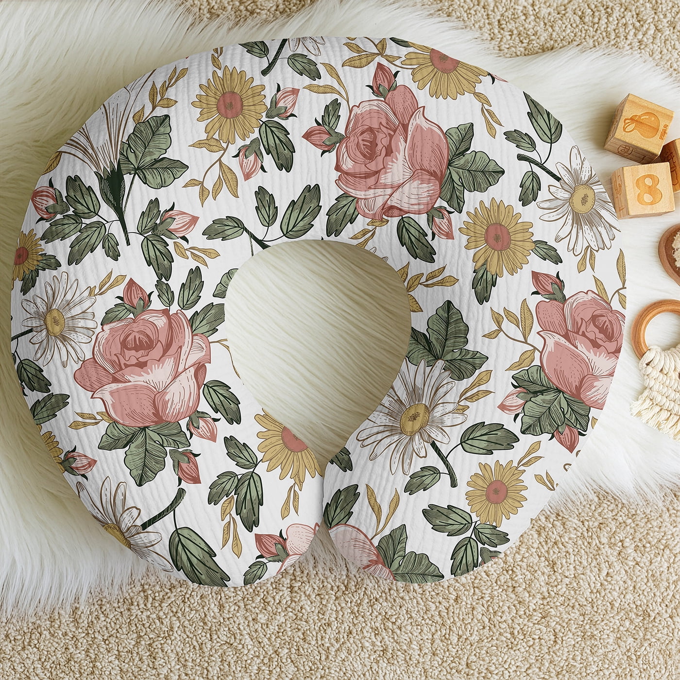 Sweet Jojo Designs Vintage Floral Girl 2 Pack Muslin 100% Cotton Nursing Pillow Covers