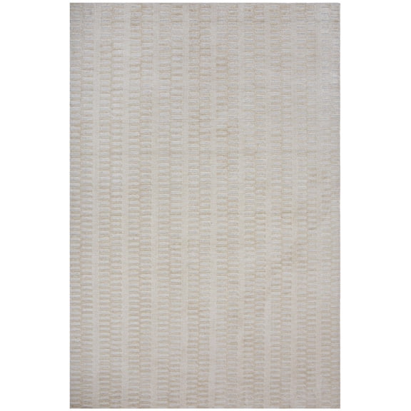 Woven Trends Francis Area Rug MAH703 Modern Style, Solid Pattern, Pet & Family Friendly, Living Room, Dining Room, Office, Medium Pile Hand Made Durapoly Area Rug in Beige - 5' x 8'