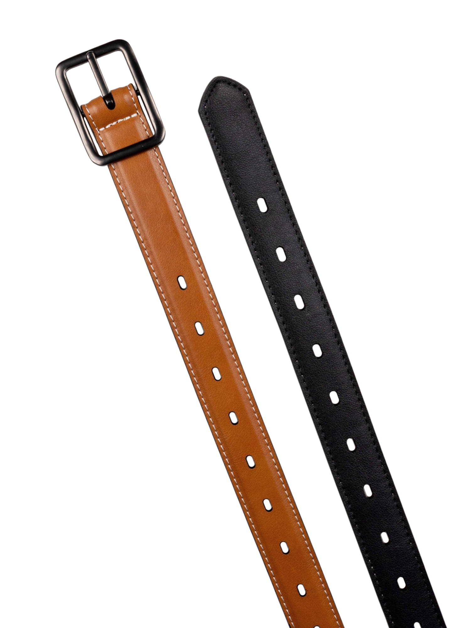 Wonder Nation Boys Flip Reversible Belt, Tan/Black, Size S-L