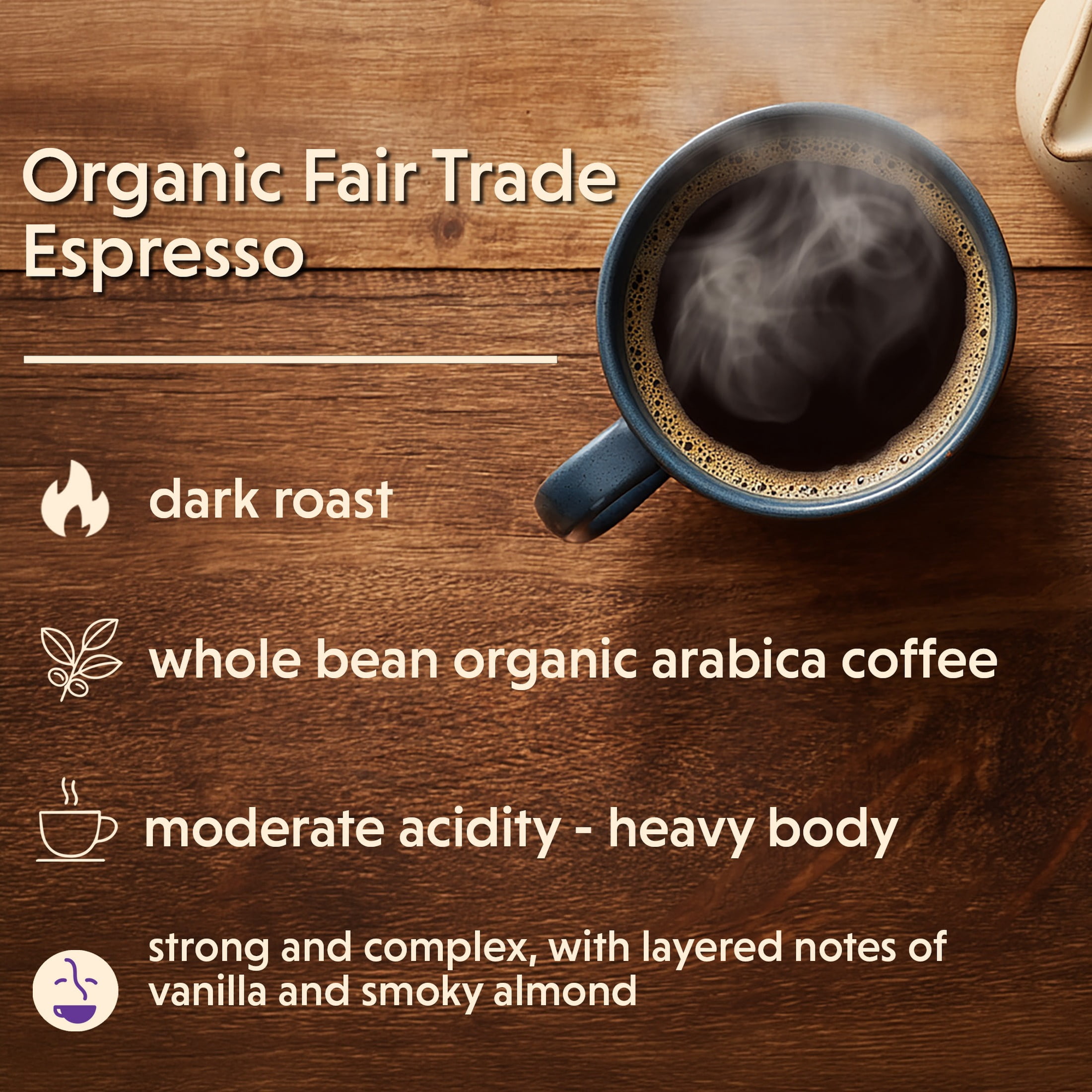 Coffee Bean Direct Organic Fair Trade Espresso, Whole Bean Coffee, Arabica, Dark Roast, 5 lb Bag