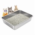 thumbnail image 1 of Cajas de Arena para Gatos de Acero Inoxidable,Bandeja higiénica de arena metálica con Lado Alto para Gato Grande para Interior,A Prueba de Salpicaduras para Una Fácil Limpieza con Agua (45*35*15cm), 1 of 6