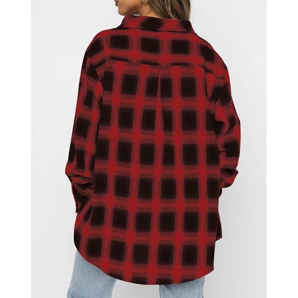 Blusas De Moda, Camisas A Cuadros Para Mujer, Cómodas, Respetuosas Con La Piel, De Un Solo Pecho Para Citas Para El Club ANGGREK No