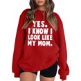 thumbnail image 1 of Gibobby Tops Mujeres Casual Sudadera sin capucha con cuello redondo y mangas con hombros y estampado divertido para mujer (Rojo, M), 1 of 3