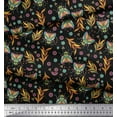 thumbnail image 2 of Soimoi Polyester Crepe Fabric Leaves,Floral & Housefly Insects Print Sewing Fabric Yard 42 Inch Wide, 2 of 3