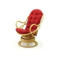 thumbnail image 3 of Java Lounge Swivel Rocking Chair with Red Cushion Natural Rattan Wicker Handmade, Natural, 3 of 6