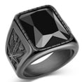 thumbnail image 6 of US 2 Pack Black Mens Stainless Steel Onyx Stone Ring Size 7 8 9 10 11, 6 of 9