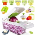 thumbnail image 1 of Picadora de verduras, picadora de cebolla profesional, picadora de alimentos multifuncional 13 en 1, cortadora de verduras de cocina, picadora de verduras con 8 cuchillas, picadora de zanahoria y ajo, 1 of 4