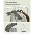 thumbnail image 7 of 20 Pack Skirt Pants Hangers 17 Inch Long Velvet Clips Hangers with Adjustable Clips Non-Slip for Skirts Coats Dresses Gray, 7 of 7
