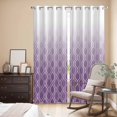 thumbnail image 3 of Kitchen Curtains 84 Inch Length 2 Panels, Moroccan Purple Grommets Window Treatment Curtain, Geometric Gradient Plaid Modern Thermal Curtains Drapes for Living Room/Bathroom, 3 of 9