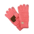 thumbnail image 1 of C.C. Kids' Children's Cable Knit Warm Anti-Slip Touchscreen Texting Gloves, Coral, 1 of 2