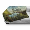 thumbnail image 3 of European Soft Flannel Fleece Blanket, Reine Creek in Norway in a Sunny Fall Day Tranquil Peaceful Vacation Image Print, Cozy Plush for Indoor and Outdoor Use, 60" x 80", Green Blue, by Ambesonne, 3 of 6