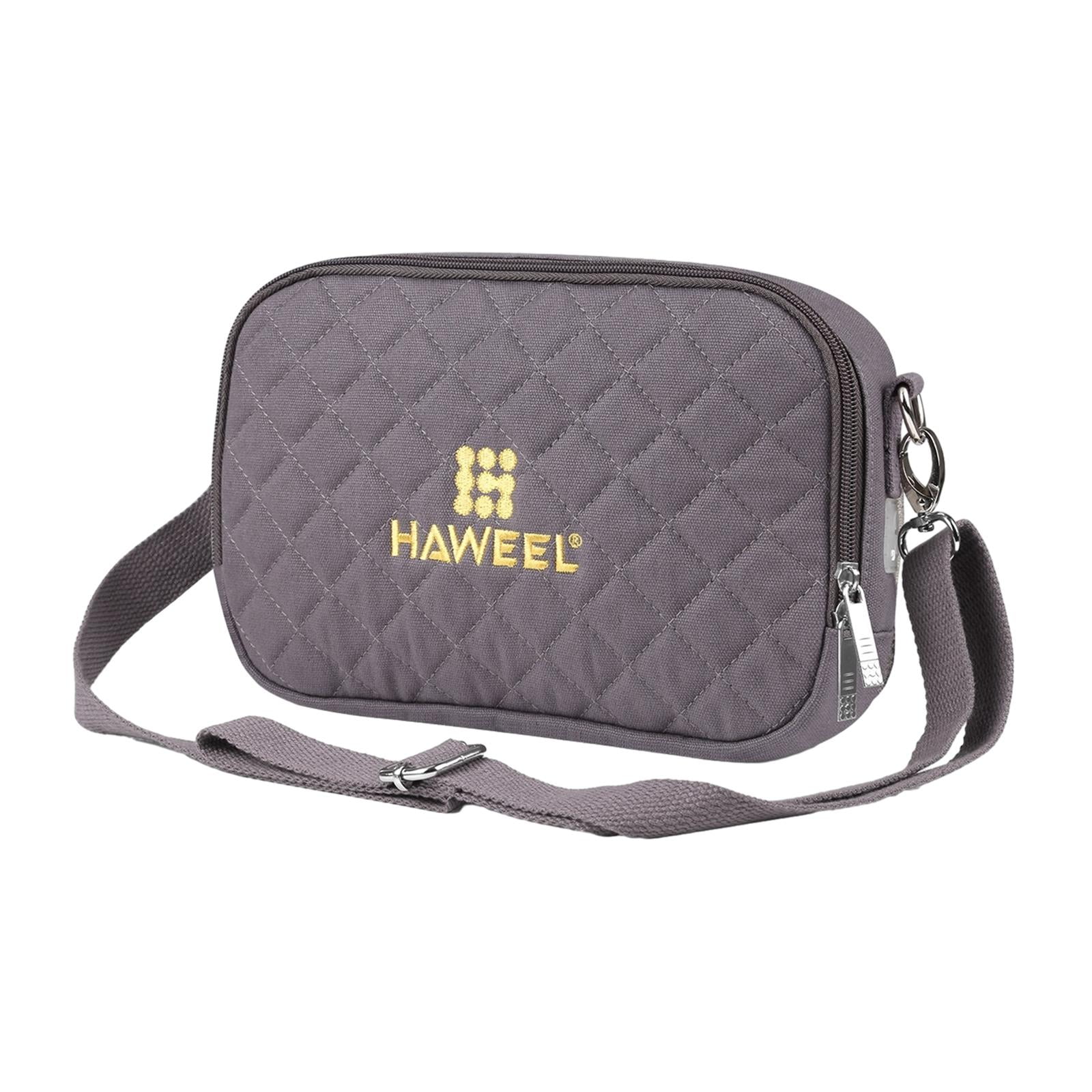 harayaa Cross Shoulder Hand Warmer Storage Bag Prevent Overheating Canvas Warmer Bag USB Gray