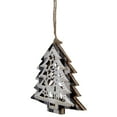 thumbnail image 3 of Northlight Buffalo Plaid Christmas Tree with Reindeer Ornament - 4" - Black and White, 3 of 6