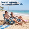 thumbnail image 4 of AIKKYS 2 Pack Portable Folding Beach Chairs for Adults,Lightweight Extra Wide with Cup Holders,Storage Pockets and Carry Bag for Camping,Travel,Blue, 4 of 8