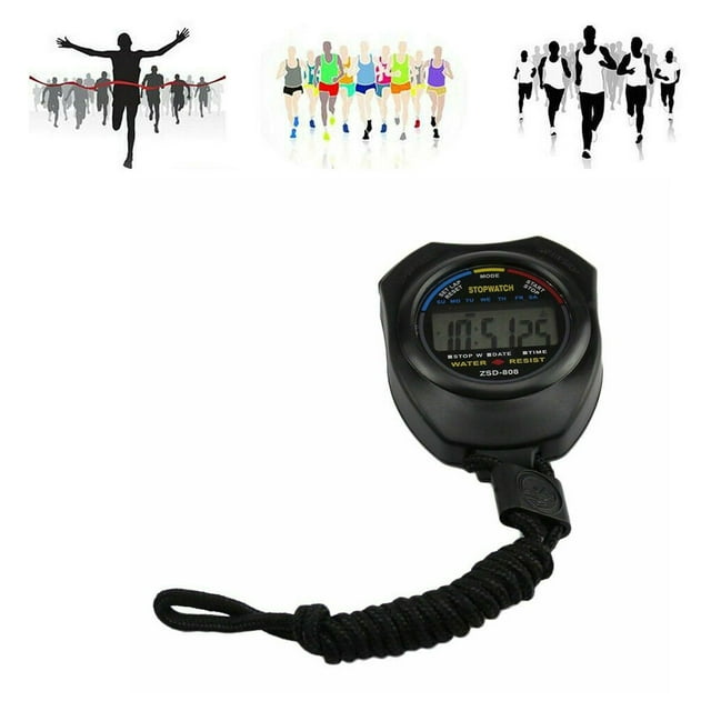 Digital Chronograph Stopwatch LCD Display Waterproof Sports Battery Powered watch LCD Timer Counter Stop Watch