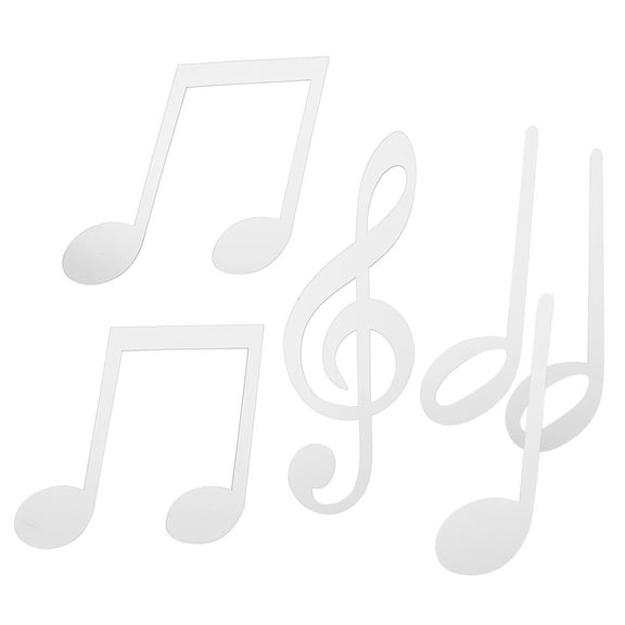 WRITWAA 6-Pack Modern 3D Music Note Wall Decals Acrylic Stickers for Home and Music Room Decoration